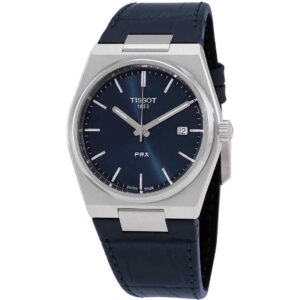Tissot T-Classic PRX Leather Strap Blue Dial Quartz T137.410.16.041.00 100M Men's Watch
