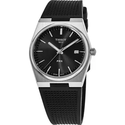 Tissot T-Classic PRX Rubber Strap Black Dial Quartz T137.410.17.051.00 100M Men's Watch