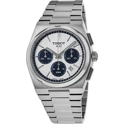 Tissot PRX T-Classic Chronograph White Dial Automatic T137.427.11.011.01 100M Men's Watch