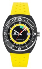 Tissot Sideral S Synthetic Strap Black Dial Automatic Diver's T145.407.97.057.00 300M Men's Watch