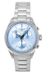 Tissot PR 100 Chronograph Stainless Steel Ice Blue Dial Quartz T150.417.11.351.00 100M Men's Watch