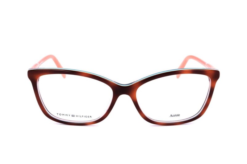 Tommy Hilfiger Unisex Eyeglasses (TH 1318 HAVANA CREAM TURQUOISE PEACH)