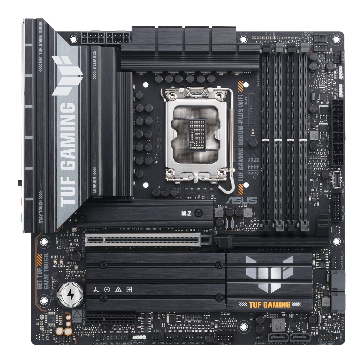 Asus TUF Gaming B860M-Plus Wi-Fi M-ATX Motherboard – Intel LGA1851, DDR5, PCIe 5.0. Wi-Fi 7 2 Asus TUF Gaming B860M-Plus Wi-Fi M-ATX Motherboard – Intel LGA1851, DDR5, PCIe 5.0. Wi-Fi 7 - Image 2