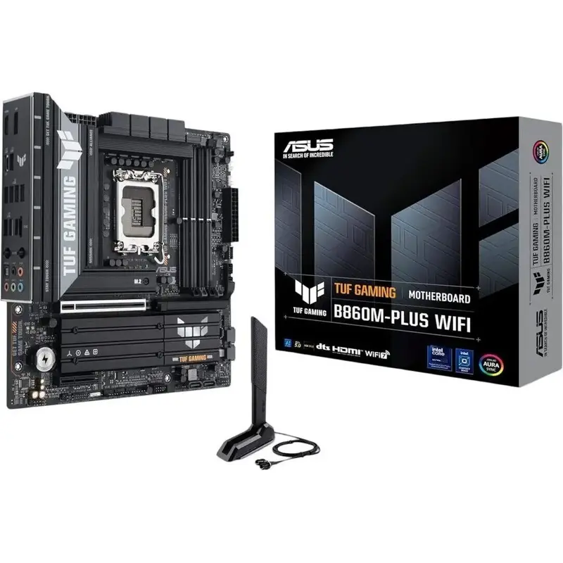 Asus TUF Gaming B860M-Plus Wi-Fi M-ATX Motherboard – Intel LGA1851, DDR5, PCIe 5.0. Wi-Fi 7 (TUFGAMINGB860M-PLUSWIFI)