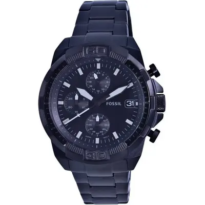 Refurbished Fossil Bronson Chronograph Stainless Steel Black Dial Quartz FS5853 Men's Watch