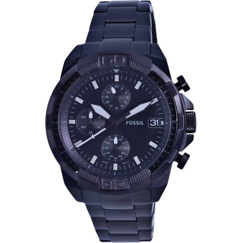 Refurbished Fossil Bronson Chronograph Stainless Steel Black Dial Quartz FS5853 Men's Watch