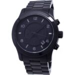 Refurbished Michael Kors Runway Chronograph Stainless Steel Black Dial Quartz MK8157 100M Men's Watch