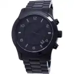 Refurbished Michael Kors Runway Chronograph Stainless Steel Black Dial Quartz MK8157 100M Men's Watch