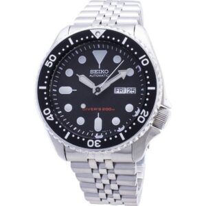 Refurbished Seiko Stainless Steel Black Dial Automatic Diver's SKX007K2 200M Men's Watch