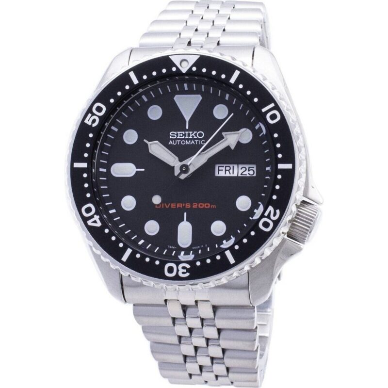 Refurbished Seiko Stainless Steel Black Dial Automatic Diver's SKX007K2 200M Men's Watch