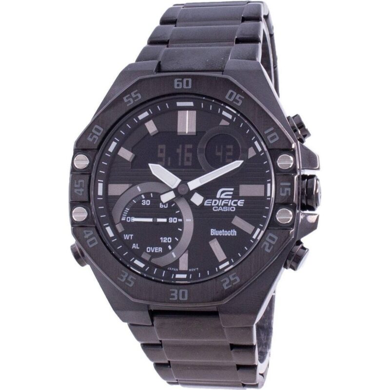Refurbished Casio Edifice Analog Digital Smartphone Link Stainless Steel Black Dial Quartz ECB-10DC-1A 100M Men's Watch Refurbished Casio Edifice Analog Digital Smartphone Link Stainless Steel Black Dial Quartz ECB-10DC-1A 100M Men's Watch
