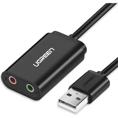 UGREEN USB to 3.5mm External Stereo Sound Adapter - Black