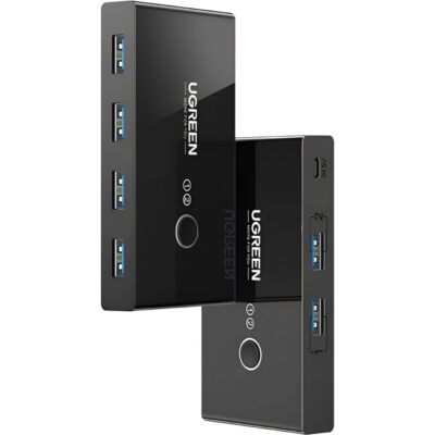 UGREEN USB 2.0 4-Port Switch Box, with 1.5m USB Cables