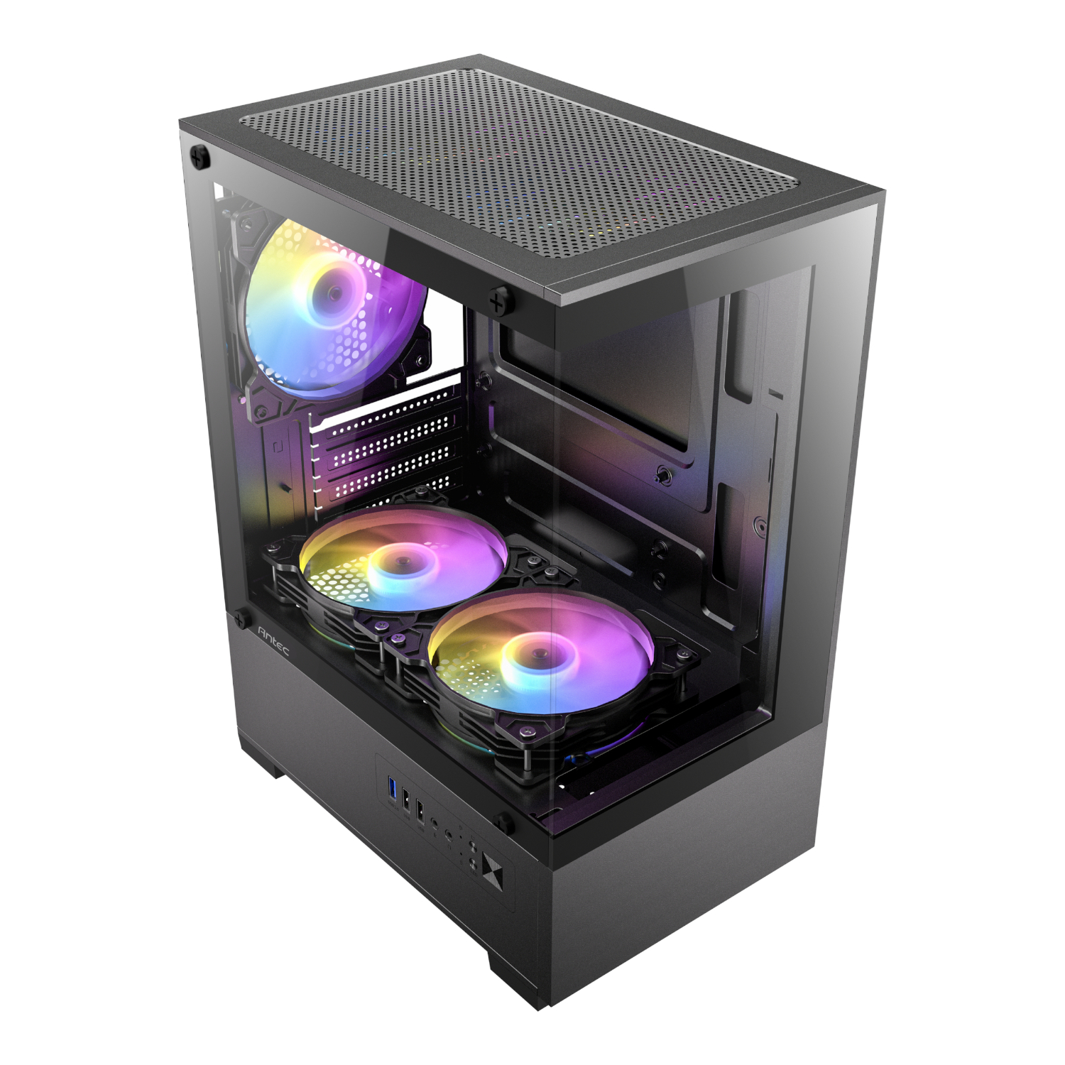 Antec VCX100M RGB Elite ATX, Micro-ATX, ITX Mini Tower Gaming Chassis – Black 5 Antec VCX100M RGB Elite ATX, Micro-ATX, ITX Mini Tower Gaming Chassis – Black - Image 5