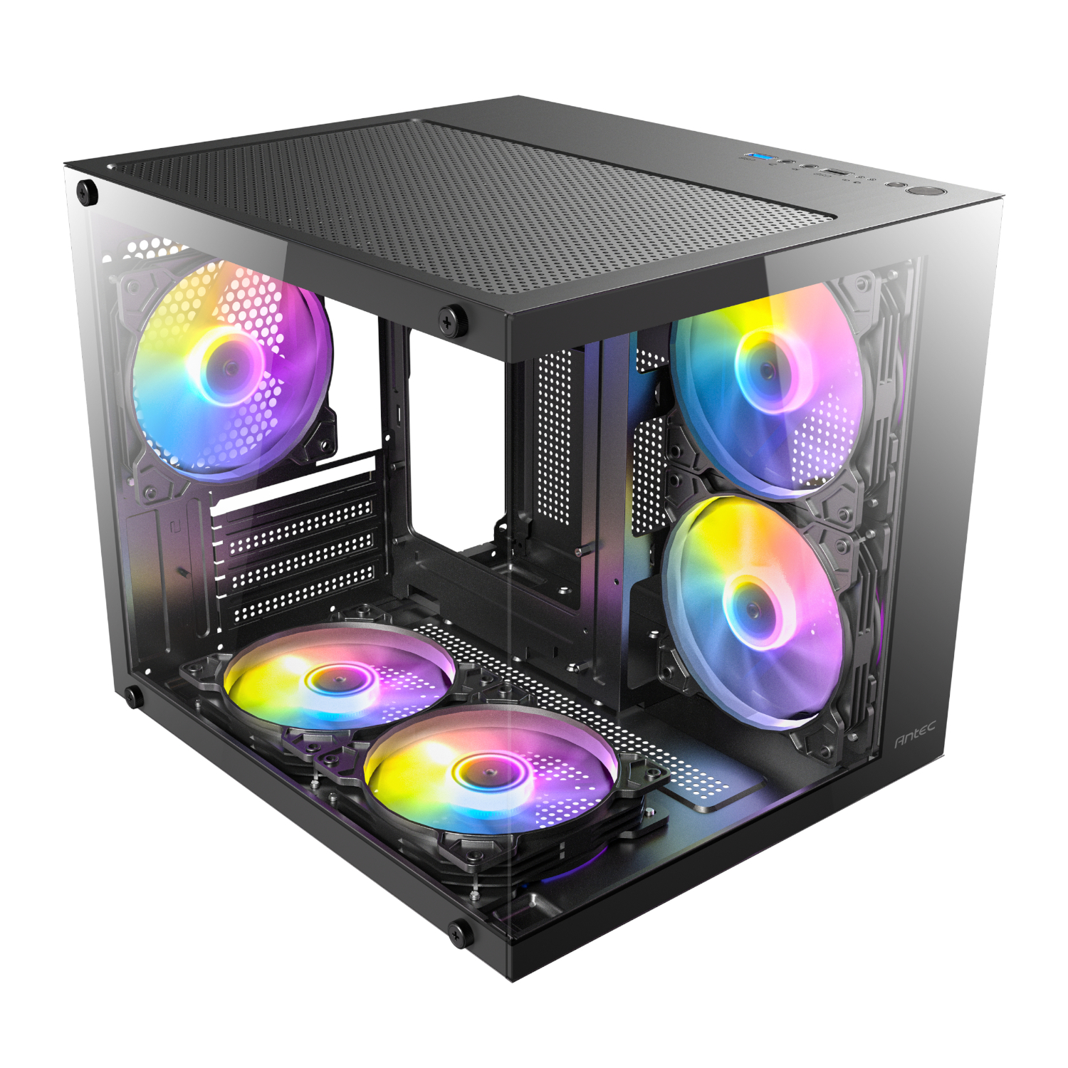 Antec VCX20M RGB Elite Micro-ATX | ITX Mini-Tower Gaming Chassis - Black 5 Antec VCX20M RGB Elite Micro-ATX | ITX Mini-Tower Gaming Chassis - Black - Image 5