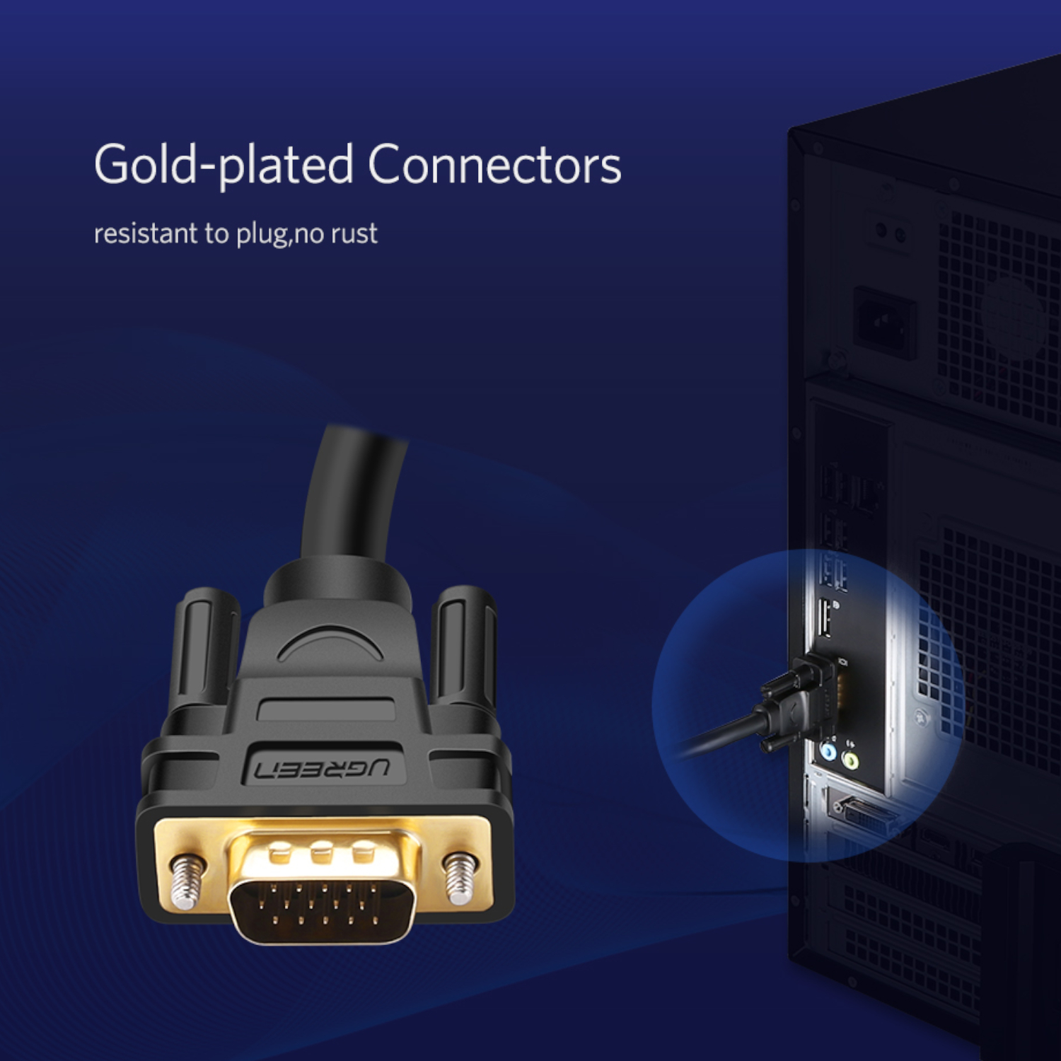 UGreen VG101 VGA Male to Male Cable 1.5M - Image 3