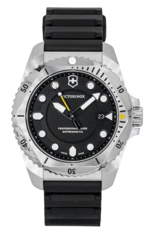 Victorinox Dive Pro Rubber Strap Matt Black Dial Quartz Diver's 241990 300M Men's Watch