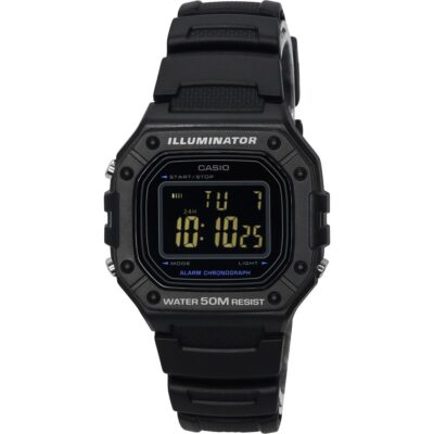 Casio Standard Digital Resin Strap Black Dial Quartz W-218h-1b Men's Watch