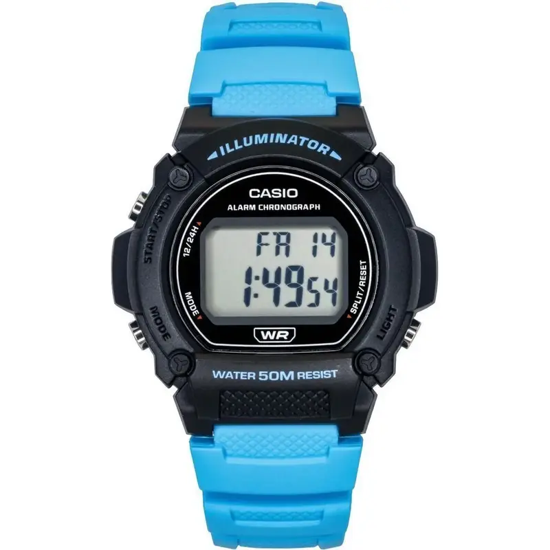 Casio Standard Digital Blue Resin Strap Quartz W-219H-2A2V Men's Watch Casio Standard Digital Blue Resin Strap Quartz W-219H-2A2V Men's Watch