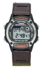 Casio Standard Digital Leather And Cloth Strap Quartz W-220HF-3AV Unisex Watch