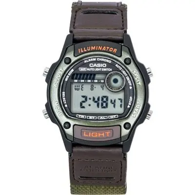 Casio Standard Digital Leather And Cloth Strap Quartz W-220HF-3AV Unisex Watch