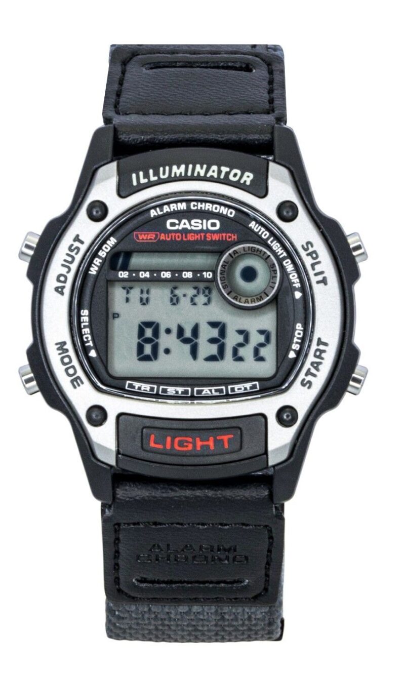 Casio Standard Digital Leather And Cloth Strap Quartz W-220HF-8AV Unisex Watch