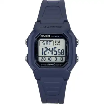 Casio Digital Resin Strap Light Blue Quartz W-800H-2AV 100M Men's Watch