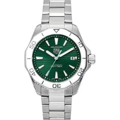 Tag Heuer Aquaracer Solargraph Stainless Steel Green Dial Quartz Diver's WBP1115.BA0000 200M Men's Watch