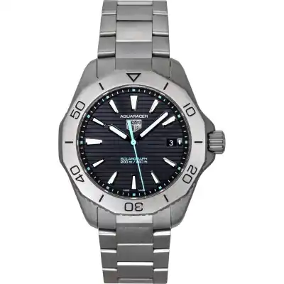 Tag Heuer Aquaracer Professional 200 Solargraph Titanium Sunray Black Dial Quartz Diver's WBP1180.BF0000 200M Men's Watch