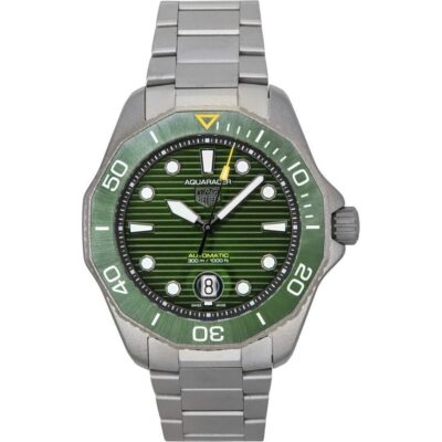Tag Heuer Aquaracer Professional Date Titanium Green Dial Automatic Diver's WBP208B.BF0631 300M Men's Watch