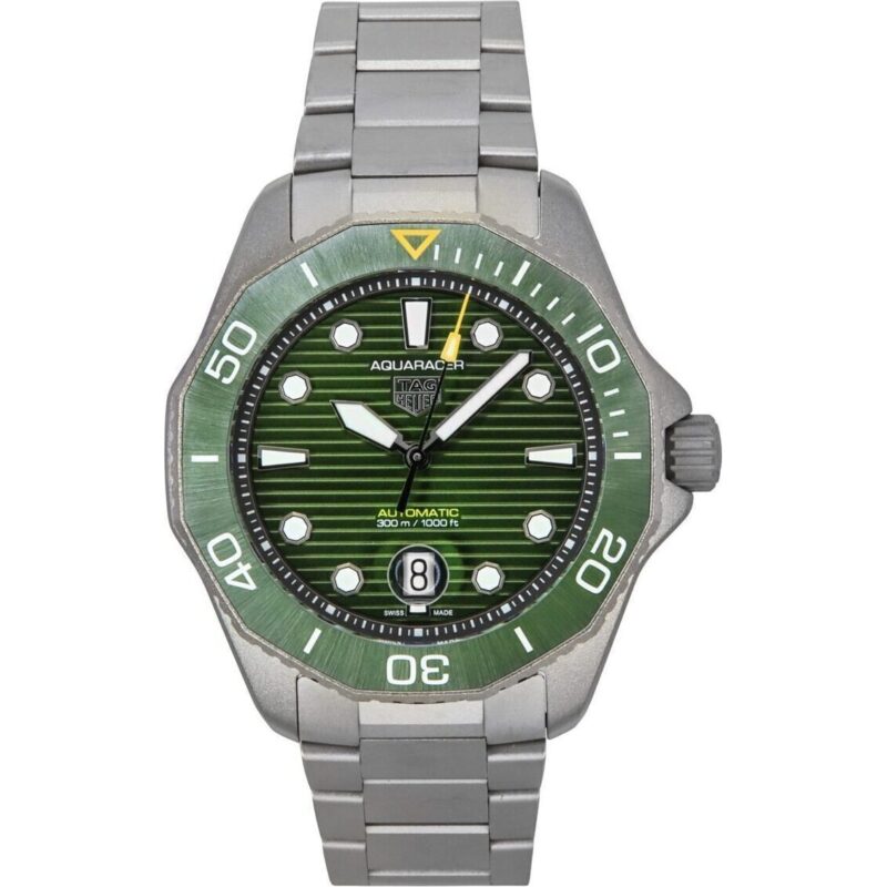 Tag Heuer Aquaracer Professional Date Titanium Green Dial Automatic Diver's WBP208B.BF0631 300M Men's Watch