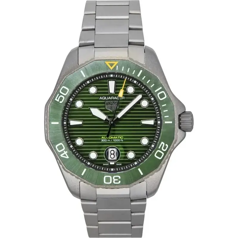 Tag Heuer Aquaracer Professional Date Titanium Green Dial Automatic Diver's WBP208B.BF0631 300M Men's Watch