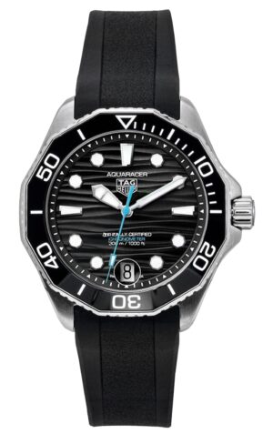 Tag Heuer Aquaracer Rubber Strap Black Dial Automatic Diver's WBP5110.FT6257 300M Men's Watch