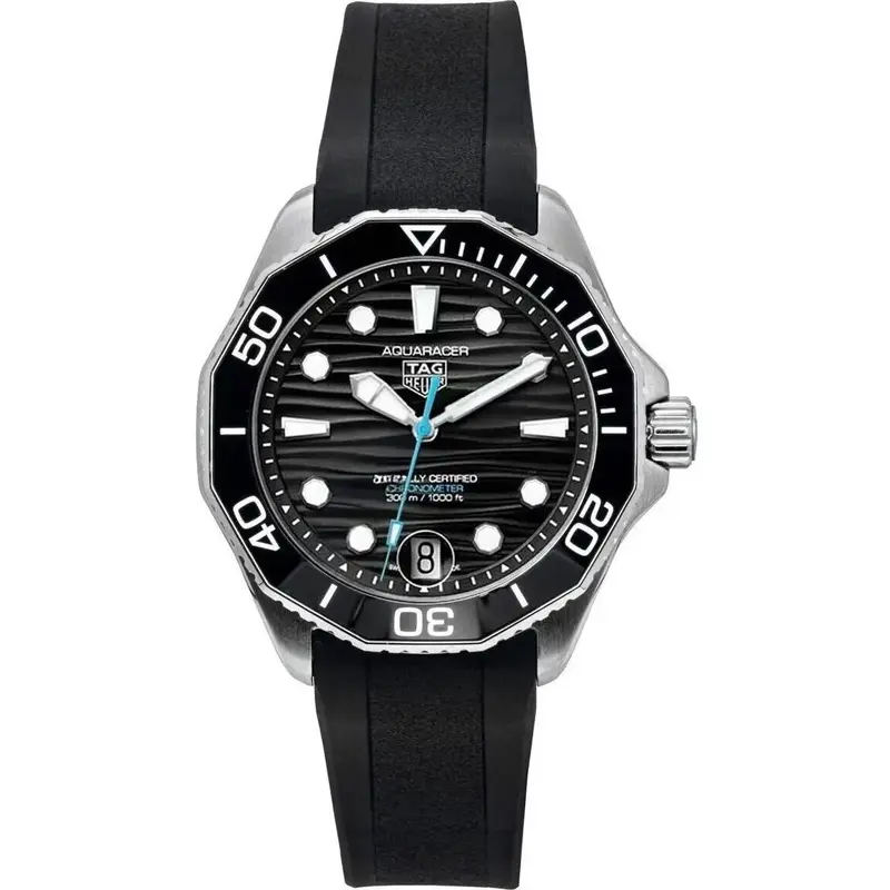 Tag Heuer Aquaracer Rubber Strap Black Dial Automatic Diver's WBP5110.FT6257 300M Men's Watch