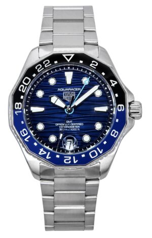 TAG Heuer Aquaracer Professional GMT Stainless Steel Blue Dial Automatic Diver's WBP5114.BA0013 300M Men's Watch