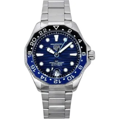TAG Heuer Aquaracer Professional GMT Stainless Steel Blue Dial Automatic Diver's WBP5114.BA0013 300M Men's Watch