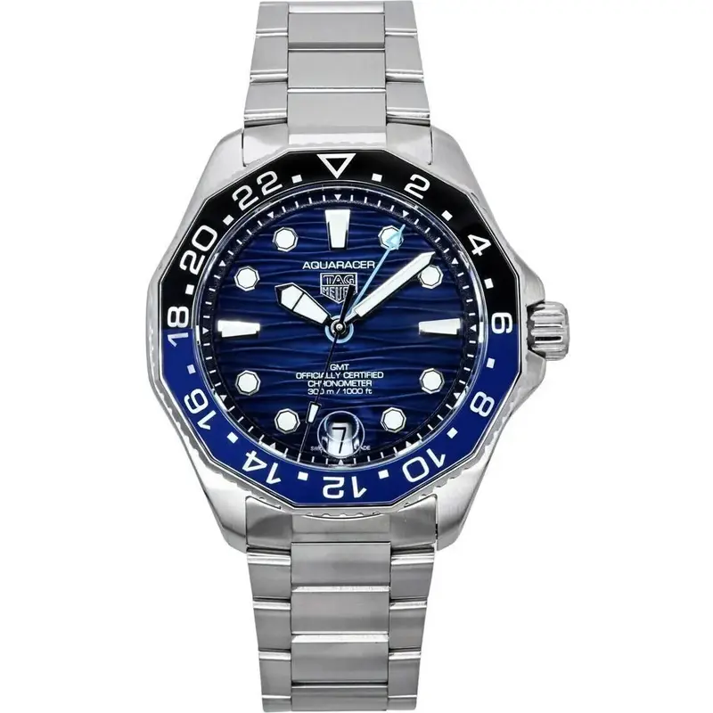 TAG Heuer Aquaracer Professional GMT Stainless Steel Blue Dial Automatic Diver's WBP5114.BA0013 300M Men's Watch