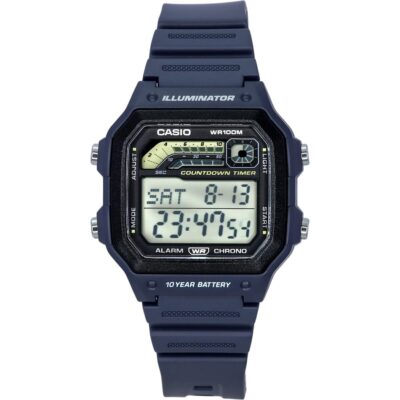 Casio Standard Digital Blue Resin Strap Quartz WS-1600H-2A 100M Men's Watch