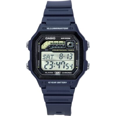 Casio Standard Digital Blue Resin Strap Quartz WS-1600H-2A 100M Men's Watch