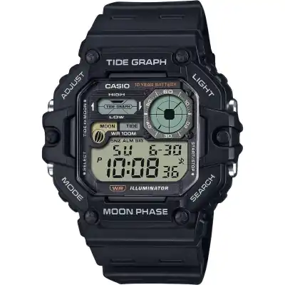 Casio Standard Digital Graph Moon Phase Resin Strap Quartz WS-1700H-1AV 100M Men's Watch