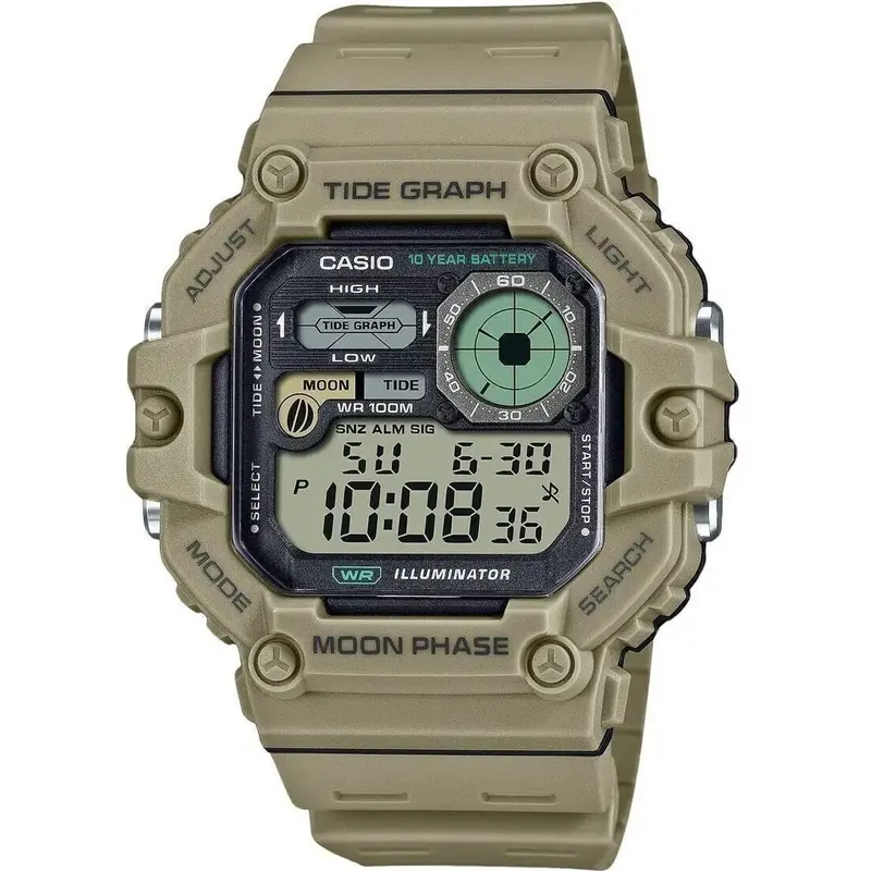 Casio Standard Digital Graph Moon Phase Resin Strap Quartz WS-1700H-5AV 100M Men's Watch