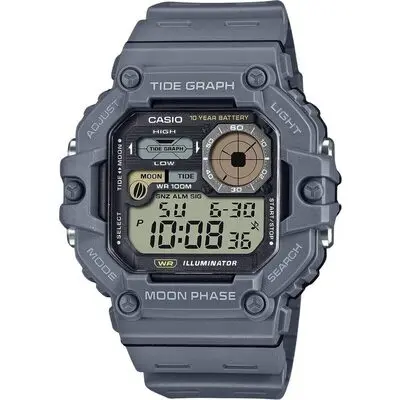 Casio Standard Digital Graph Moon Phase Resin Strap Quartz WS-1700H-8AV 100M Men's Watch