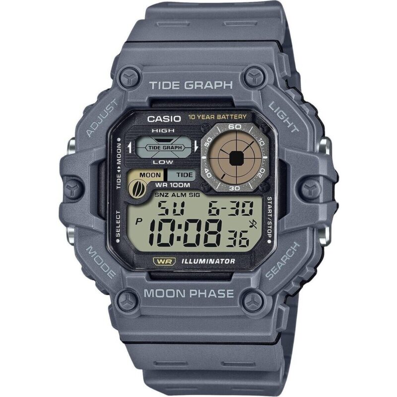 Casio Standard Digital Graph Moon Phase Resin Strap Quartz WS-1700H-8AV 100M Men's Watch Casio Standard Digital Graph Moon Phase Resin Strap Quartz WS-1700H-8AV 100M Men's Watch