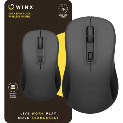 WINX CLICK Easy 1600DPI 2.4GHz Wireless Mouse - Black (WX-KB108)