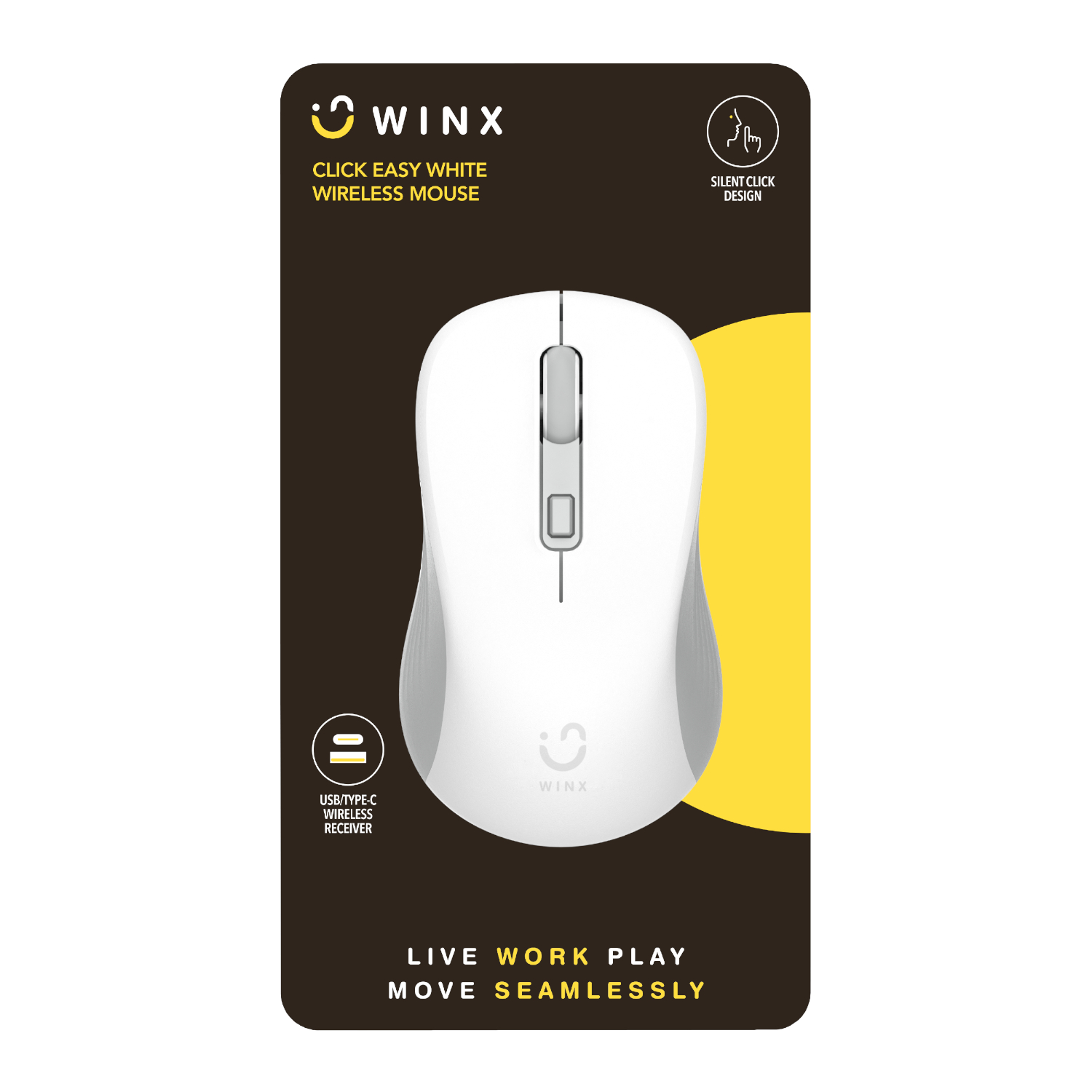 WINX CLICK Easy 1600DPI 2.4GHz Wireless Mouse - White - Image 3