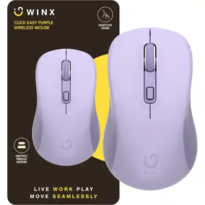 WINX CLICK Easy 1600DPI 2.4GHz Wireless Mouse - Purple (WX-KB111)