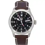 Luminox Air Pilot P-38 Lightning GMT Leather Strap Black Dial Swiss Quartz XA.9521 100M Men's Watch
