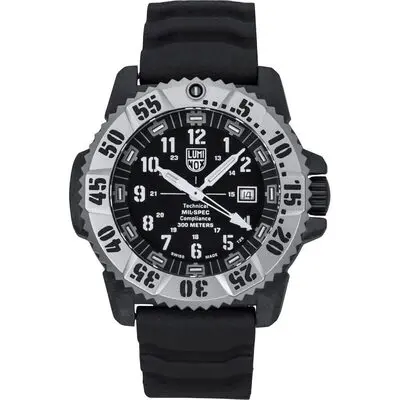 Luminox Mil-spec Rubber And Nylon Strap Black Dial Quartz Diver's Xl.3351.1.set 300m Men's Watch With Extra Strap