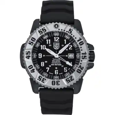 Luminox Mil-spec Rubber And Nylon Strap Black Dial Quartz Diver's Xl.3351.1.set 300m Men's Watch With Extra Strap
