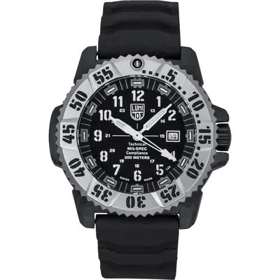 Luminox MIL-SPEC Rubber And Nylon Strap Black Dial Quartz Diver's XL.3351.1.SET 300M Men's Watch With Extra Strap